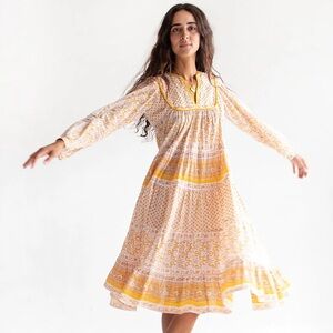 Matta Yellow and Cream Floral Dress